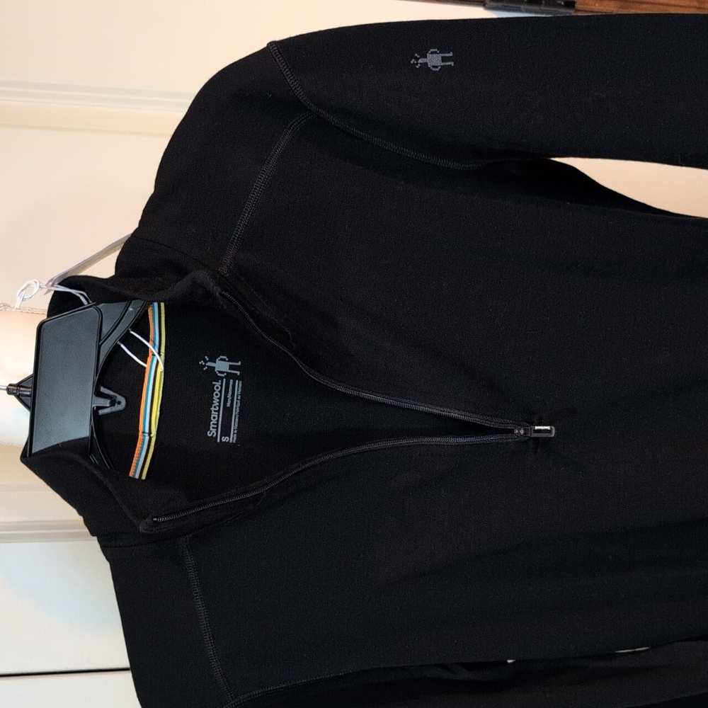 NWT Smartwool Men's Size Small Quarter Zip Sweater Black 100% Merino Wool - Picture 2 of 5